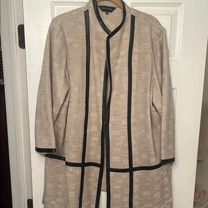 Ming Wang Beige Jacket with Black Accents